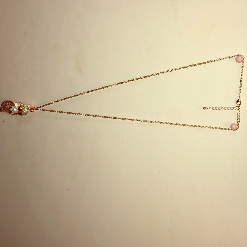 Pink feather necklace